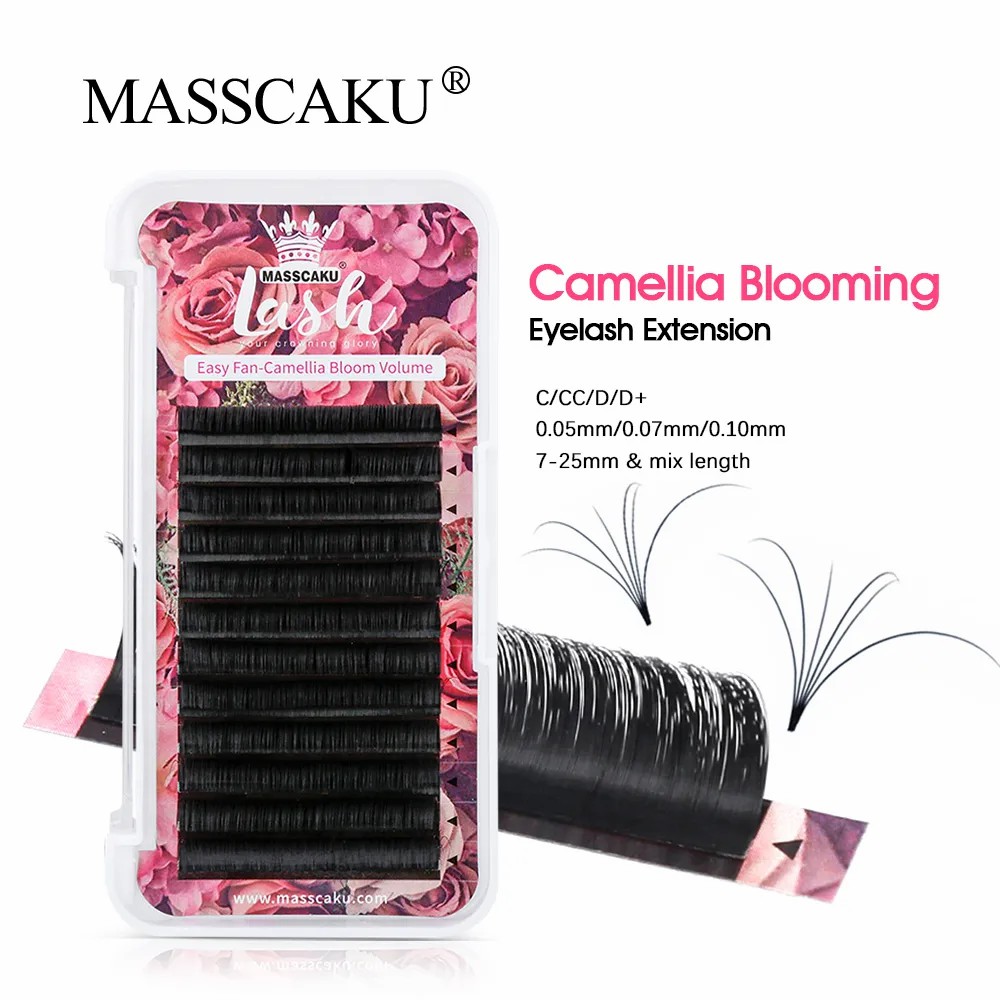 Eyelash Extension Human Hair - MASSCAKU イージーファニングボリュームメガまつげエクステ オートフラワーリング ラピッドブローミングファンまつげ 迅速配送