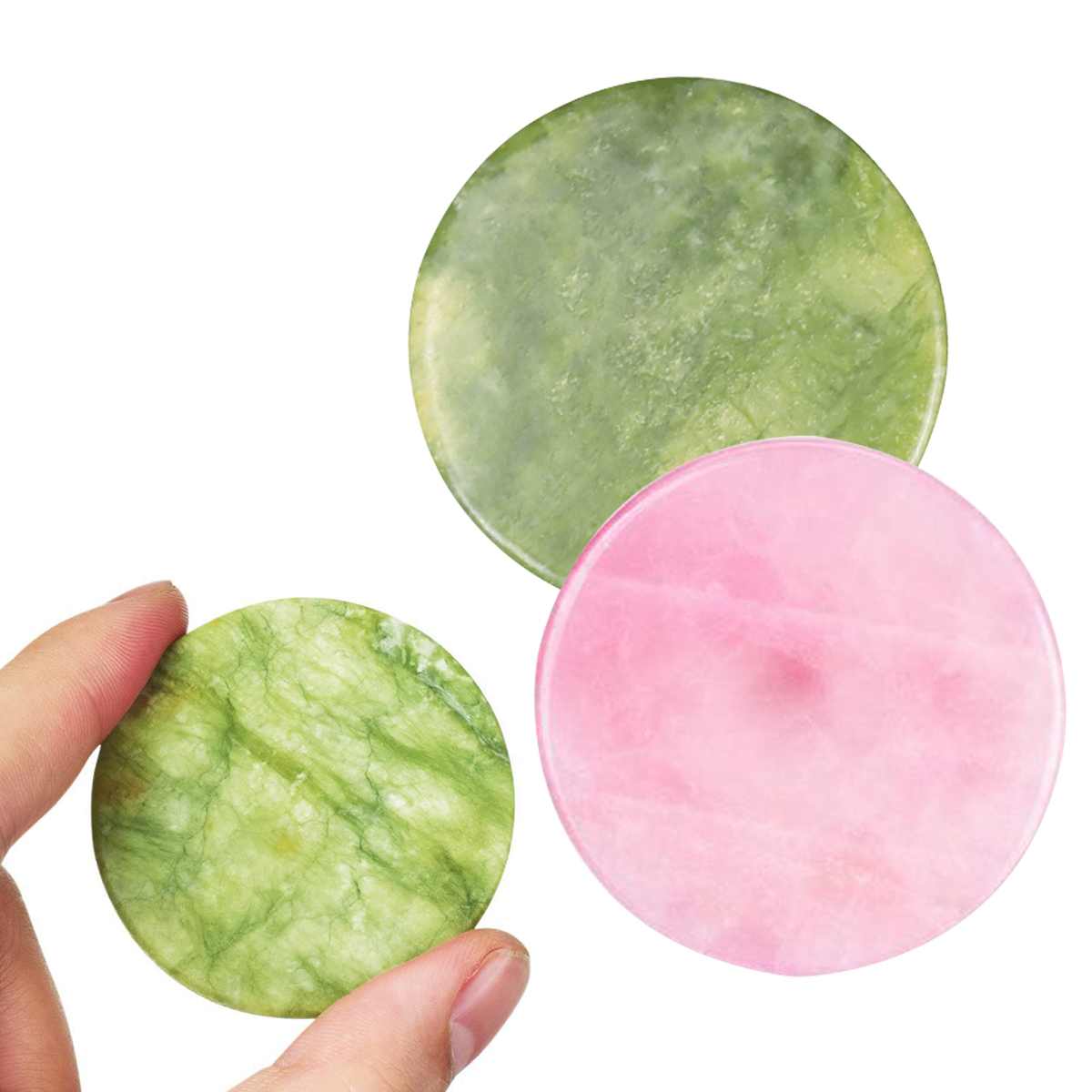 Lash Tile Palette - 1/2 個まつげ接着剤パレットまつげエクステンションツールピンクグリーン翡翠石再利用可能なつけまつげ接着剤パッドホルダーアクセサリー
