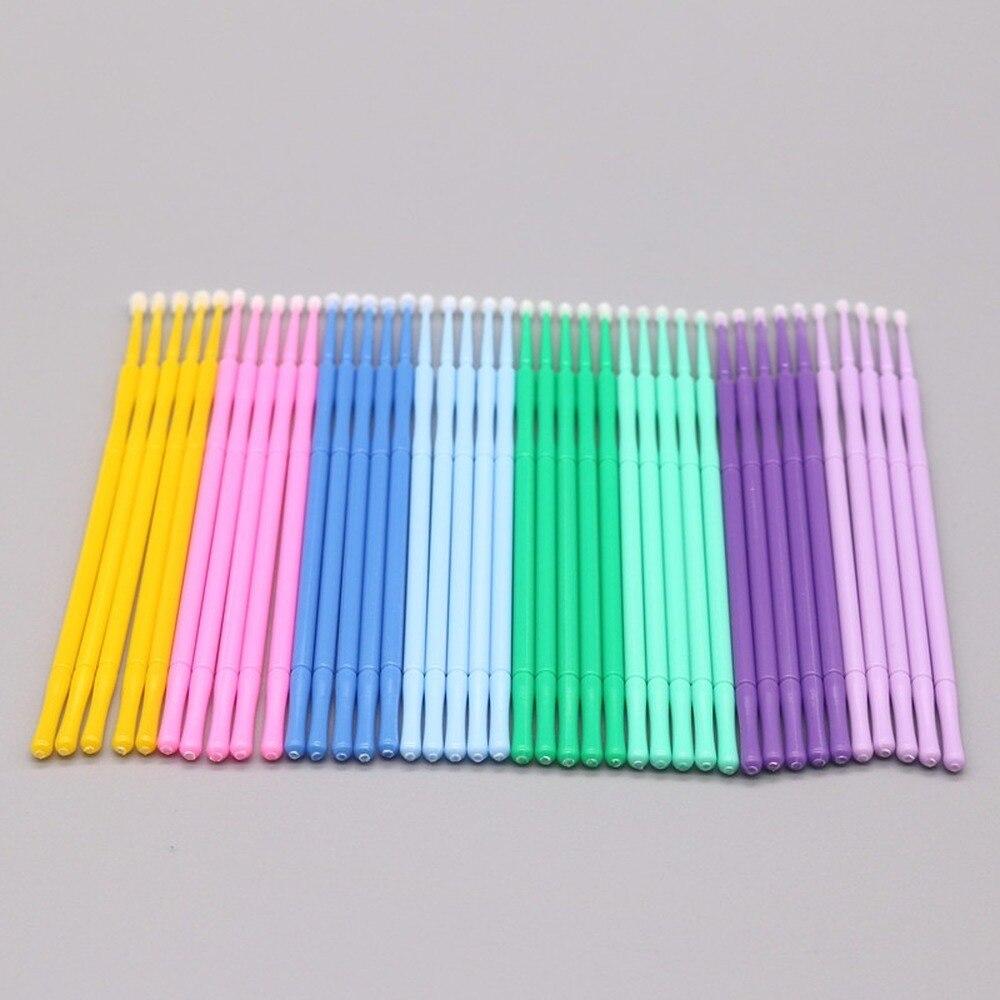 Lash Adhesive Glue - 100 ピース/ロットマイクロブラシメイクアップまつげエクステンション使い捨てアイラッシュ接着剤クリーニングブラシ無料アプリケータースティックメイクアップツール