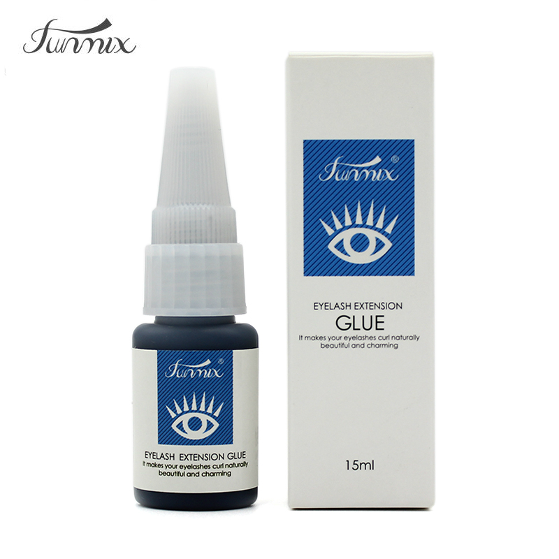 Eyelash Extension Eye Irritation - Funmix-黒のまつげ接着剤,無臭,脱臭剤なし,速乾性,15ml