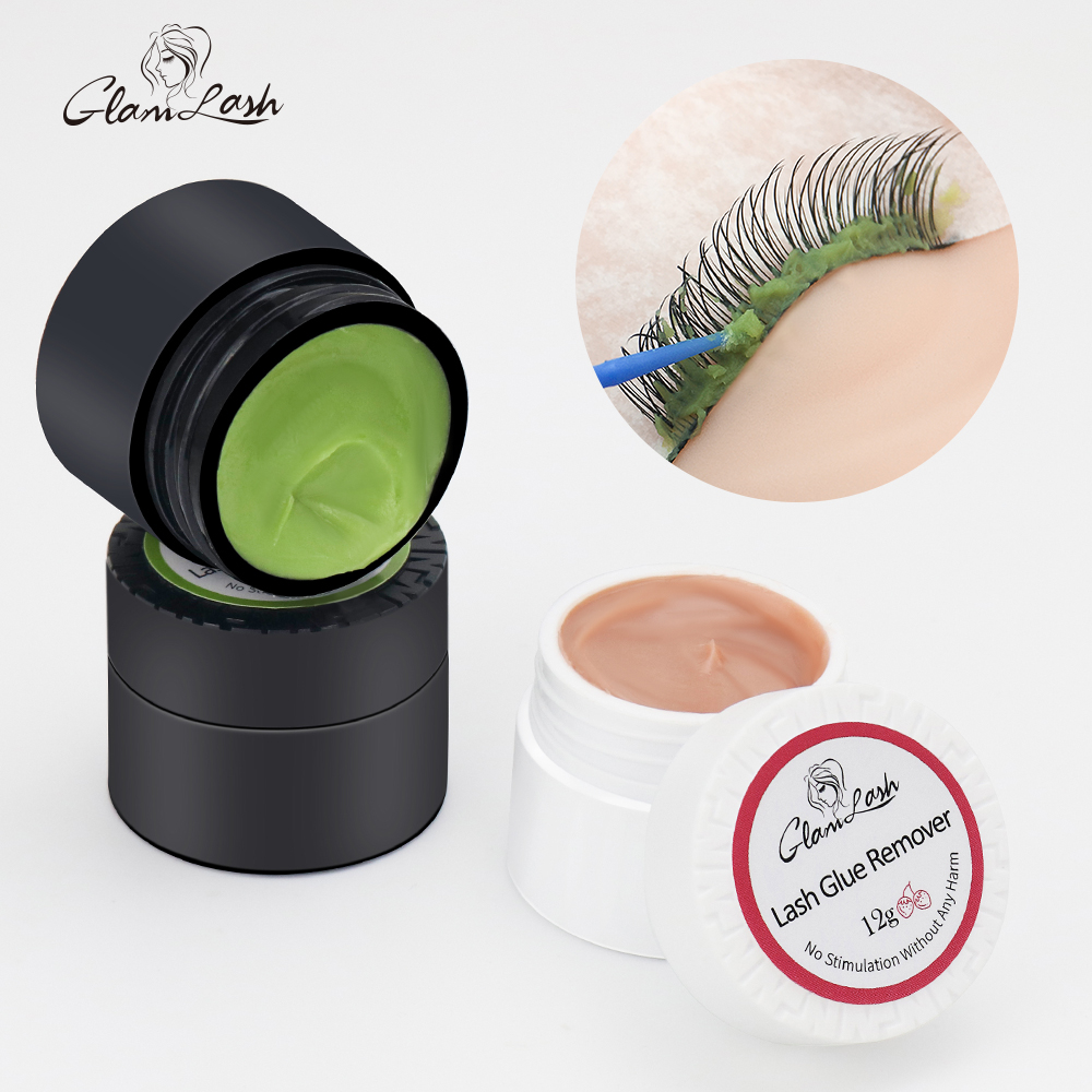 Eyelash Extension Eye Irritation - GLAMLASH 12 グラムグラフティングまつげエクステンション接着剤リムーバー非刺激性植物接着剤ジェルリムーバーまつげメイクアップリムーバークリーム
