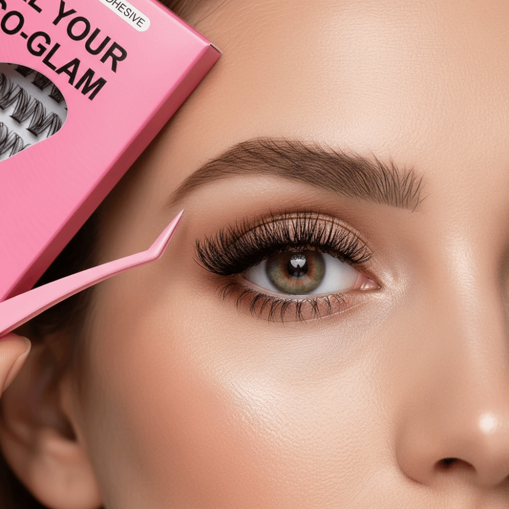 Lash Adhesive Glue - 自然な見た目DIYまつげエクステキット ふわふわ 接着剤不要 つけまつげ 簡単装着 セルフ接着式まつげ束