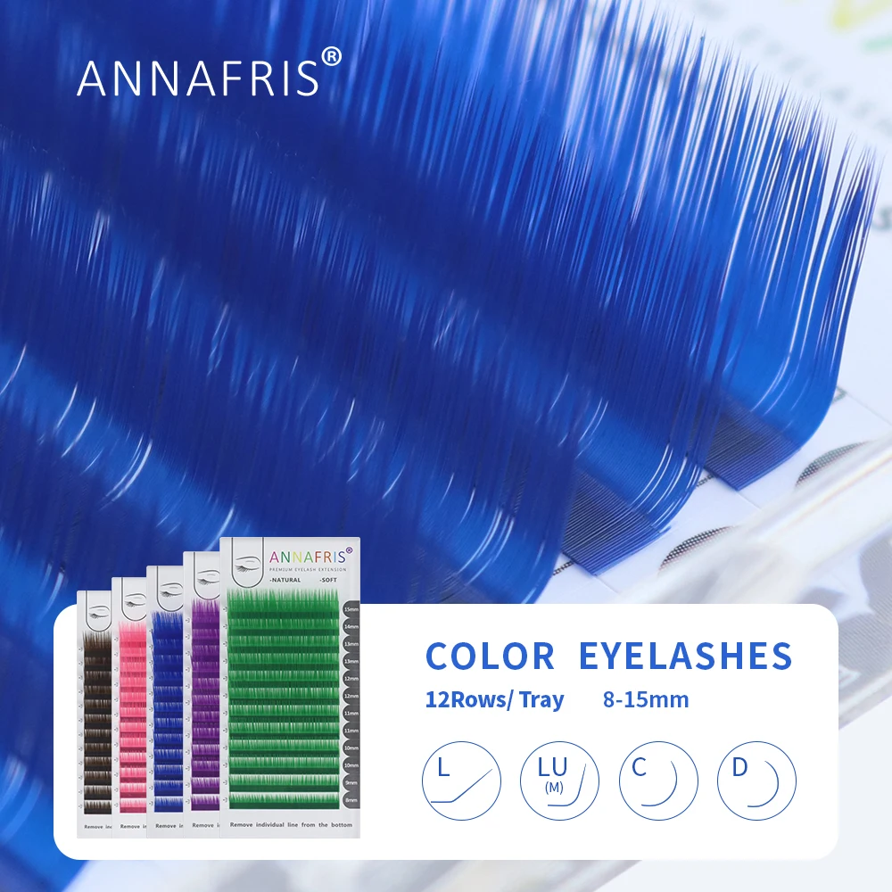 Lash Tile Palette - Annafris-ロシアのボリューム,長さ8〜15mm,自然な色のつけまつげ
