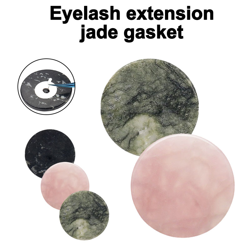 Lash Tile Palette - 新しいピンクグリーン翡翠石接着剤パレットまつげエクステンション再利用可能なつけまつげ接着剤パレットパッドホルダー JJMGJ03