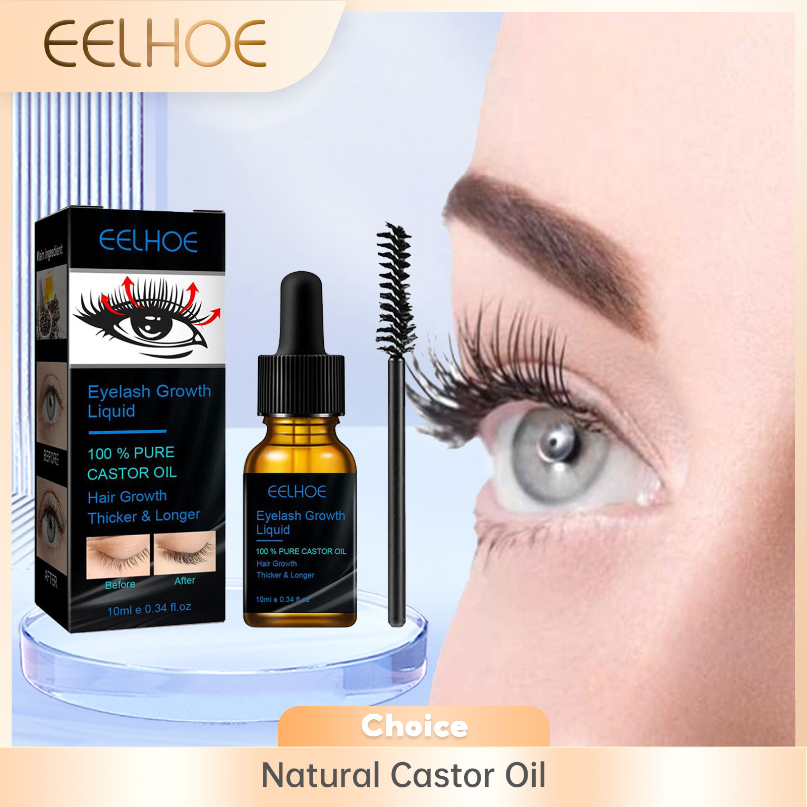Eyelash Extension Human Hair - ヒマシ油まつげ成長血清男性女性用太いまつげ栄養毛包天然強化まつげ成長血清