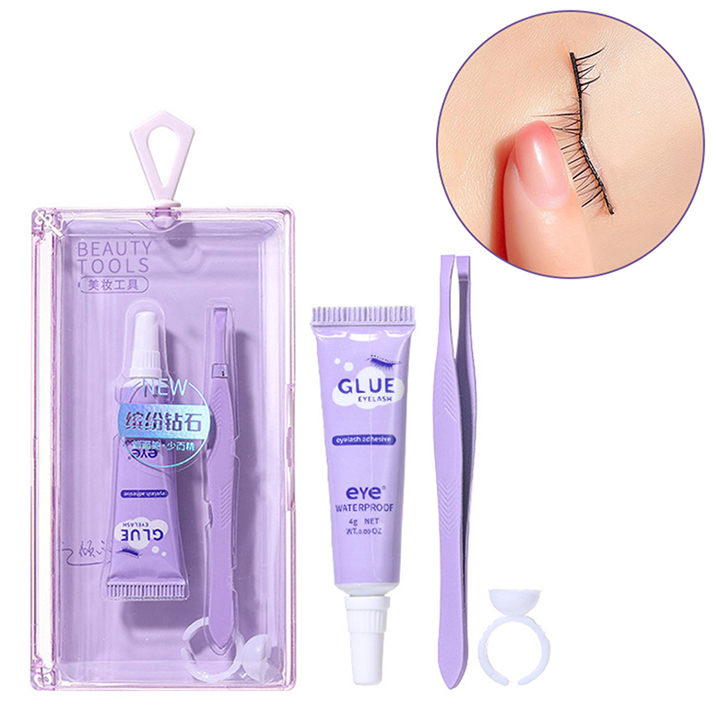 Eyelash Extension Eye Irritation - まつげ接着剤とピンセットセット防水速乾性自己粘着性刺激のないまつげエクステンション接着剤目メイク化粧品