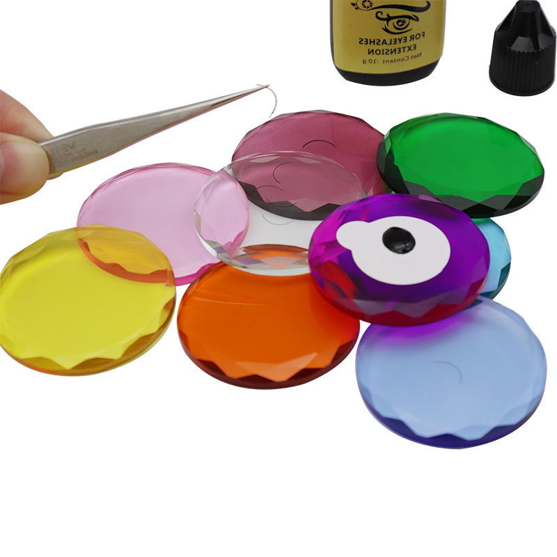 Lash Tile Palette - 1/3個 ガラスパレット まつげエクステ用 クリスタルガラス接着剤ホルダー
