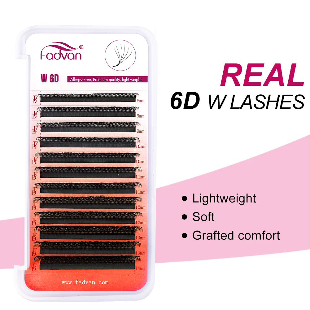 FADVAN リアル 6D W まつげ 0.07 W 形状ま - Eyelash Extension Human Hair のレビューと価格