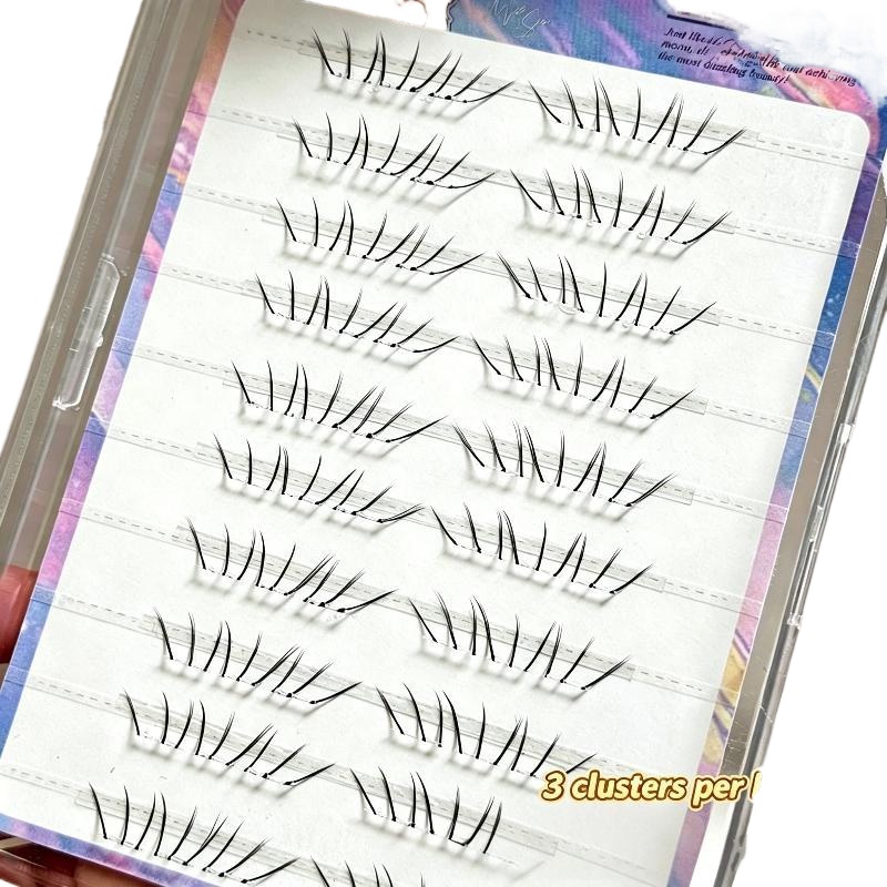 1セットコミック下まつげエクステクラスターナチュラルセルフ接 - Lash Adhesive Glue のレビューと価格