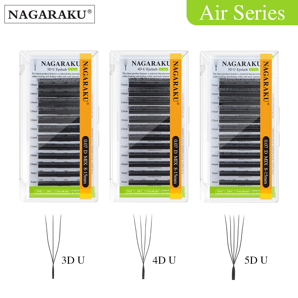 NAGARAKU U字型3D/4D/5Dソフトライトナチュラ - Eyelash Extension Human Hair のレビューと価格
