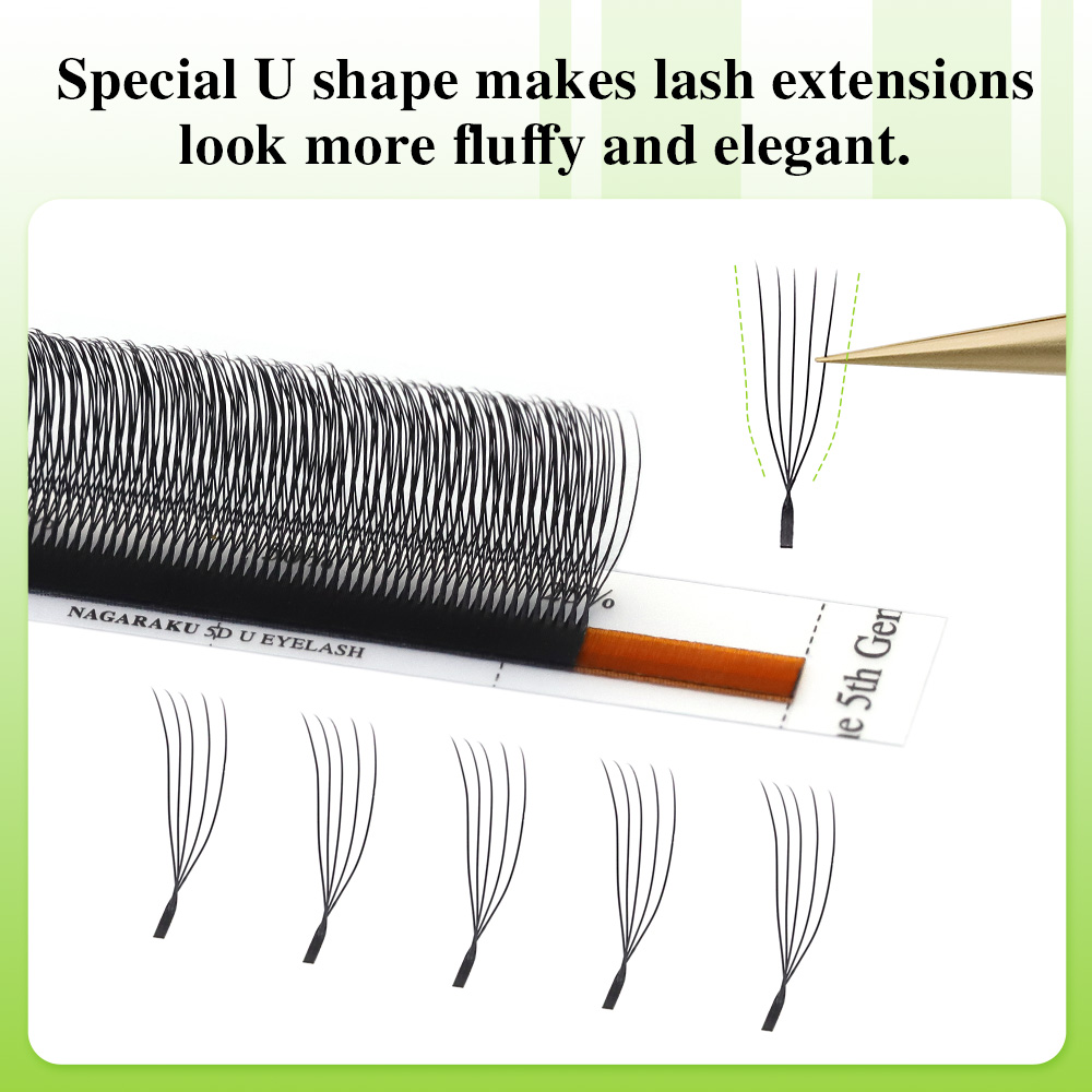 NAGARAKU U字型3D/4D/5Dソフトライトナチュラ - Eyelash Extension Human Hair のレビューと価格