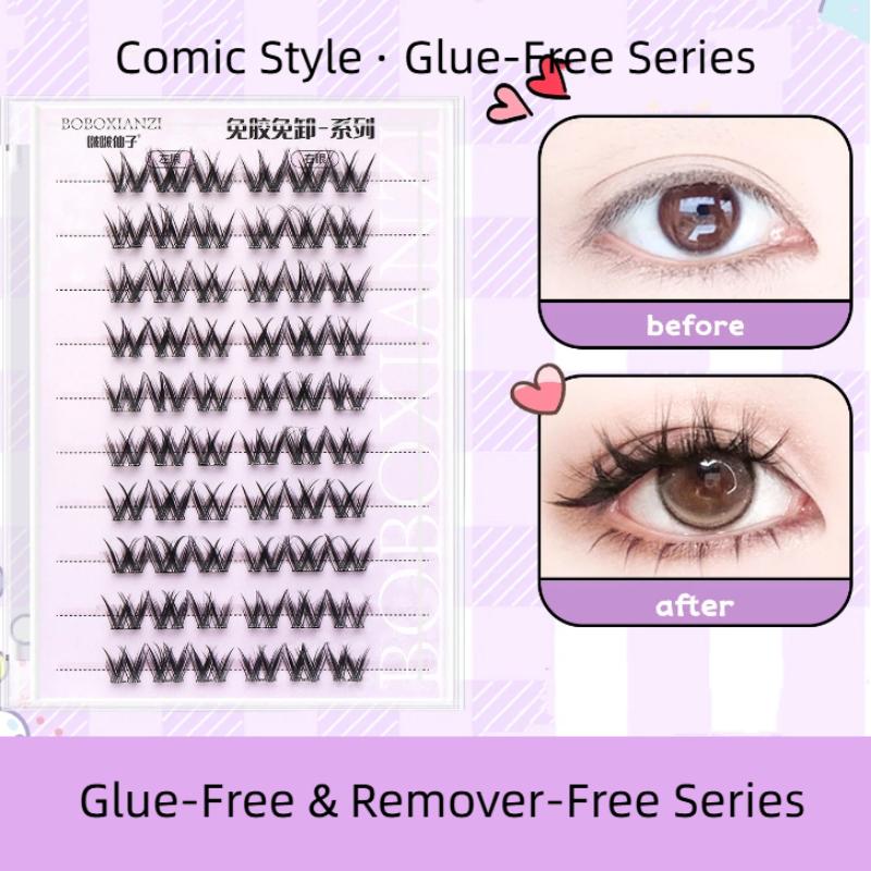 自己粘着式ナチュラルまつげ 再利用可能 接着剤不要 ウィスピ - Lash Adhesive Glue のレビューと価格