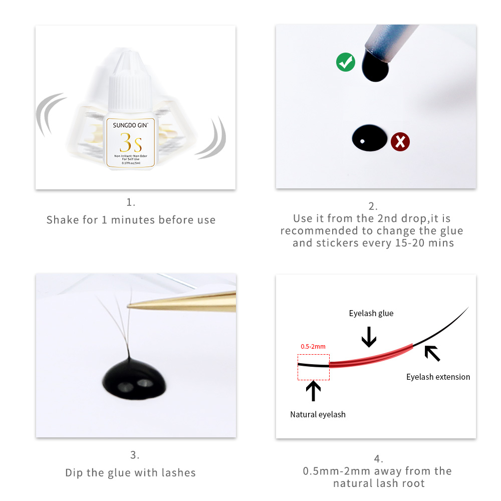 まつげエクステンション接着剤 3S 速乾性 5 ミリリットル - Eyelash Extension Eye Irritation のレビューと価格