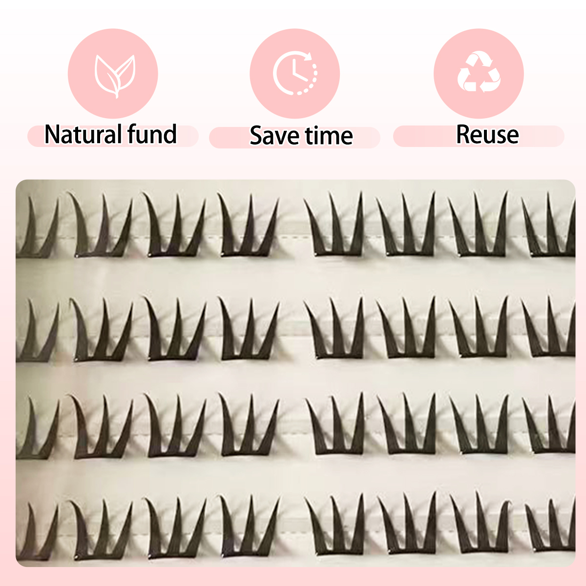 簡単装着スナップオンまつげクラスター、接着剤不要、超軽量スト - Eyelash Extension Human Hair のレビューと価格