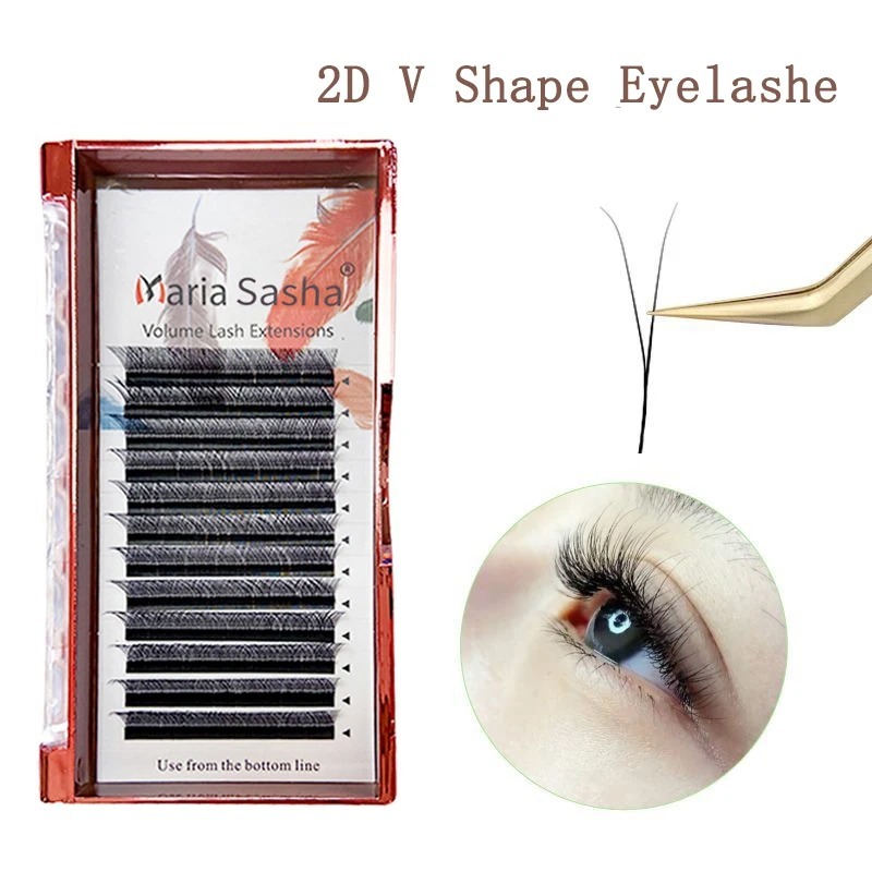 マリア 2D Y シェイプまつげハンドプレミアム 2D まつ - Eyelash Extension Human Hair のレビューと価格