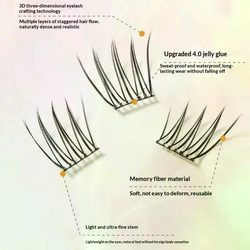 7列の自己粘着式まつげ、接着剤不要のつけまつげエクステ、再利 - Lash Adhesive Glue のレビューと価格